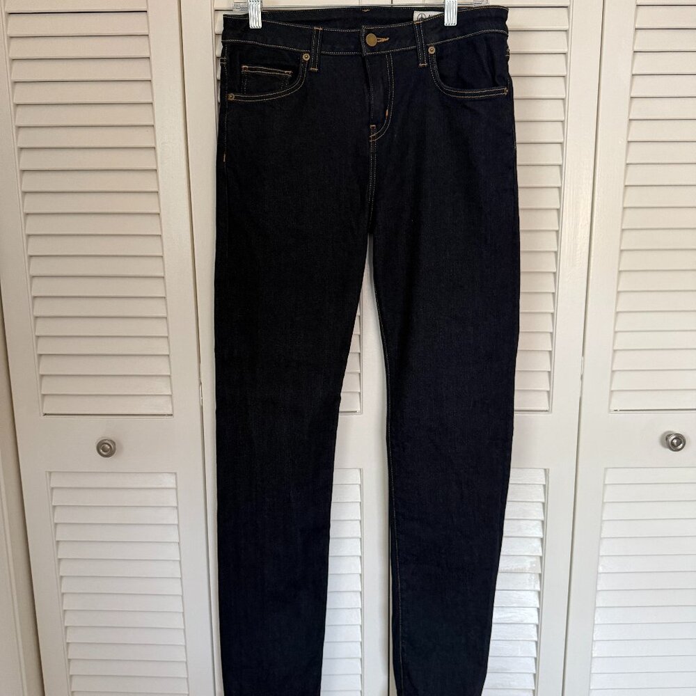 Women's Aviator USA Travel Jeans Sz 28 Slim Straight Dark Indigo